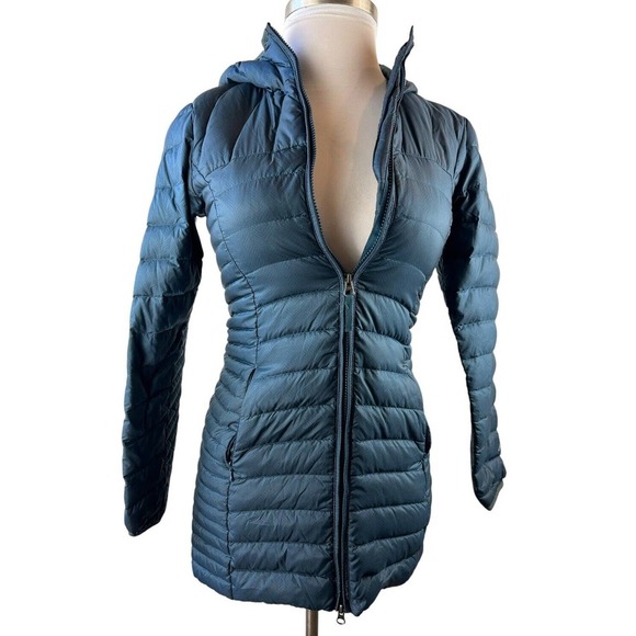 Eddie Bauer Astoria Hooded Down Parka Blue Hooded Puffer Jacket Coat Size XS - Picture 2 of 13